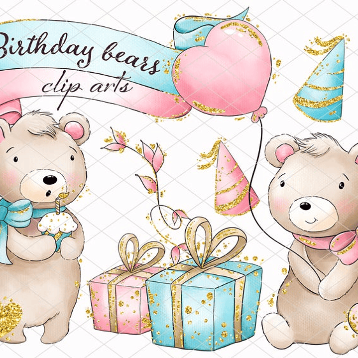 Kit Digital Ursos Aniversariantes  1