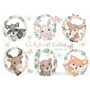 Kit Digital Animais Safari Boho