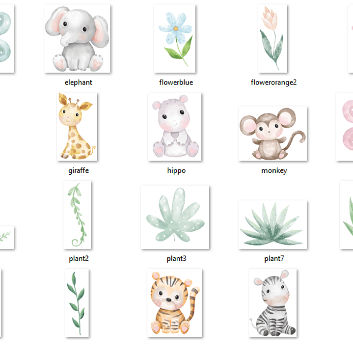 Kit Digital Amigos Fofos da Selva 2