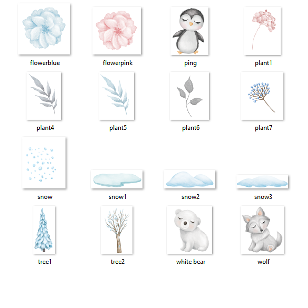 Kit Digital Animais Fofos da Antártica 2