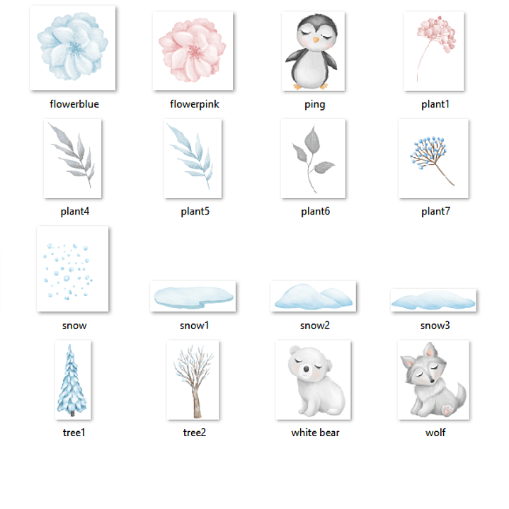 Kit Digital Animais Fofos da Antártica 2