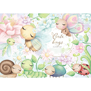 Kit Digital Insetos Fofinhos 