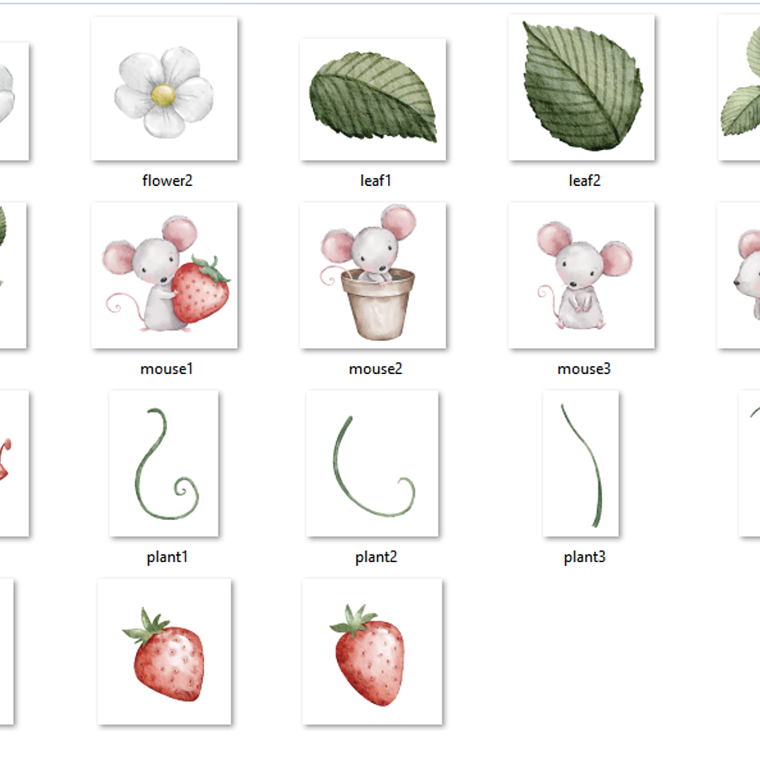 Kit Digital Ratinhos com Morango  2