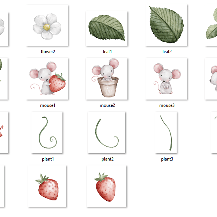 Kit Digital Ratinhos com Morango  2