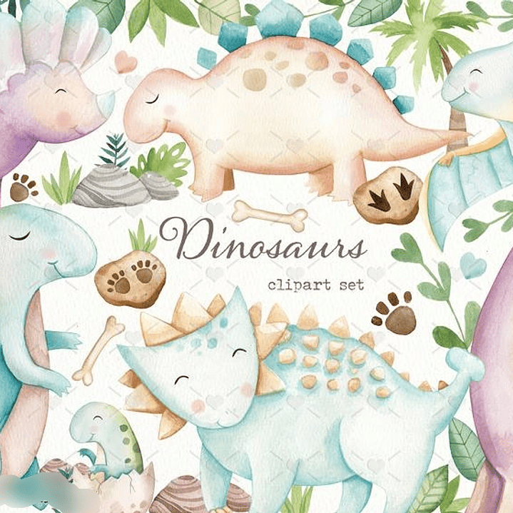 Kit Digital Dinossauro Cute  1