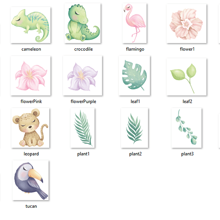 Kit Digital Animais Exóticos 2