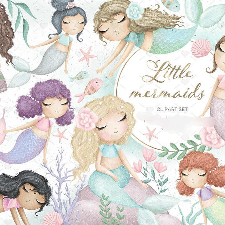 Kit Digital Pequenas Sereias  1