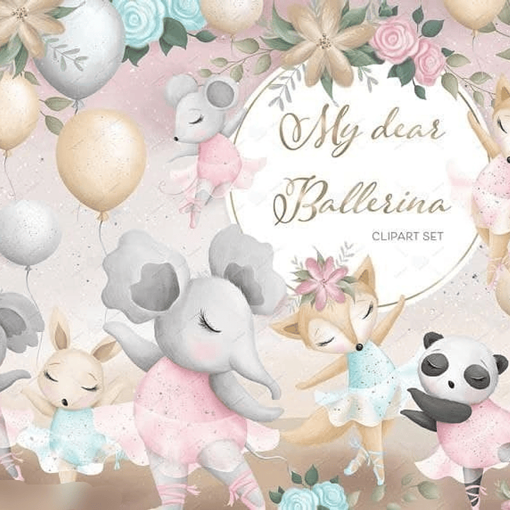 Kit Digital Animais Bailarinas  1