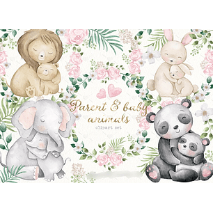 Kit Digital Animais Pais e Filhotes