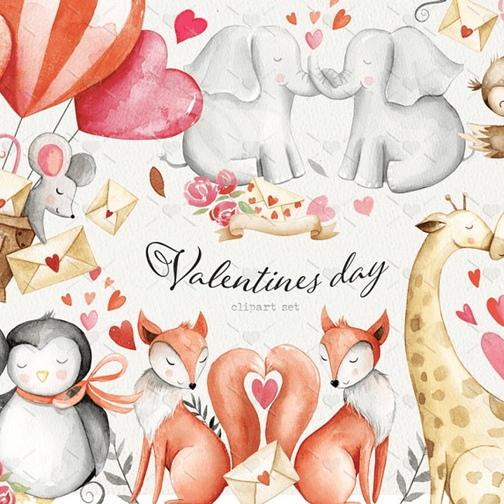 Kit Digital Dia dos Namorados Animais  1