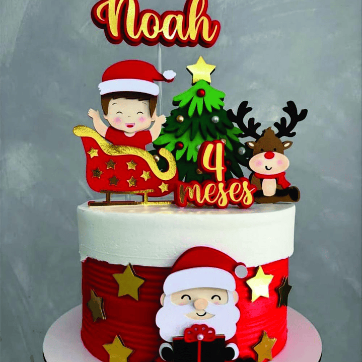 Arquivo Topo de Bolo Bebê no Trenó - EM CAMADAS 1