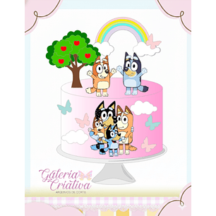 Arquivo Topo de Bolo Bluey e Bingo