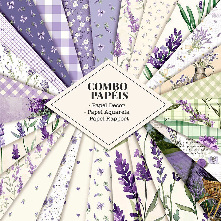 Kit Digital Coleção Lavanda - Combo Papéis 1