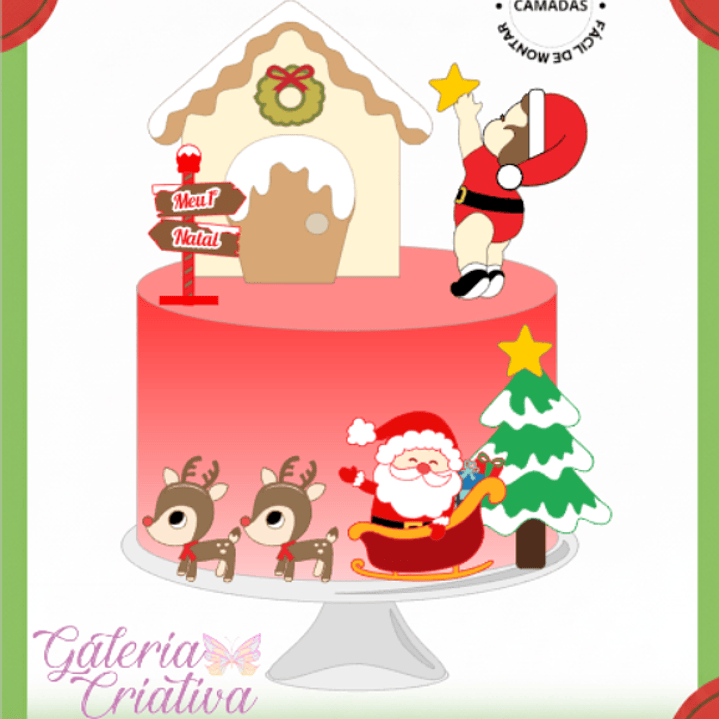 Arquivo Topo de Bolo Natal Bebê e Trenó 1