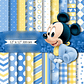 Kit Digital Papéis Mickey Mouse Azul Bebê - Thumbnail 1