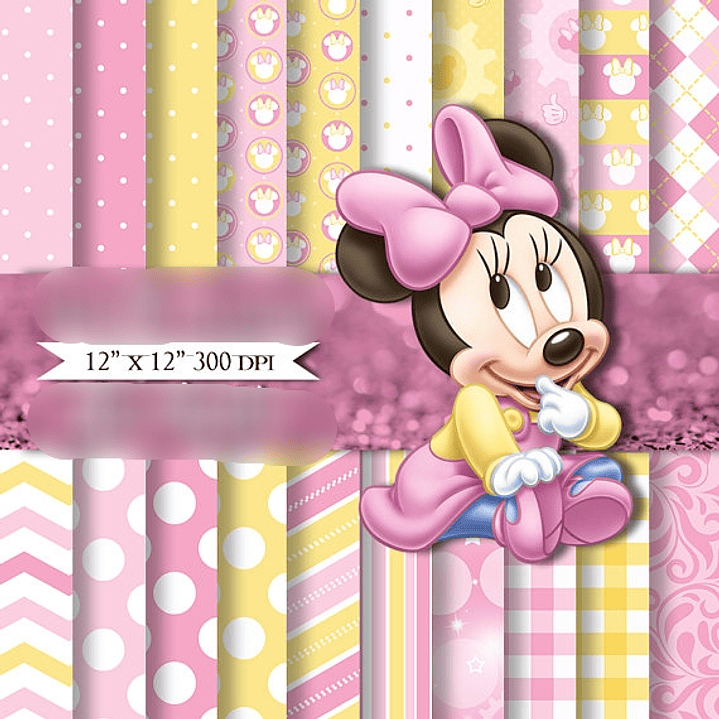 Kit Digital Papéis Minnie Bebê 1