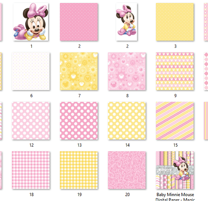 Kit Digital Papéis Minnie Bebê 2