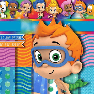 Kit Digital Papéis Bubble Guppies 