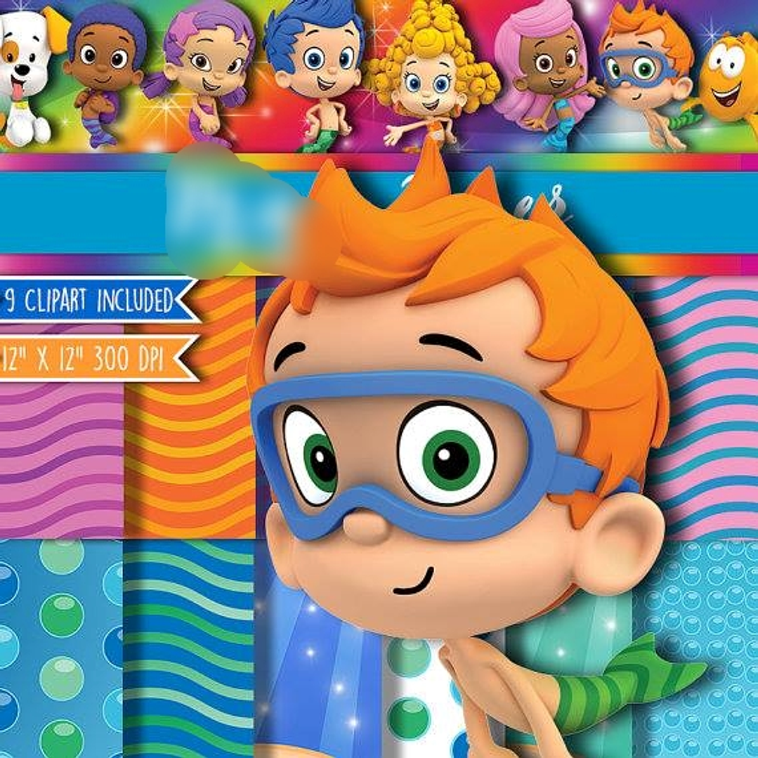 Kit Digital Papéis Bubble Guppies  1