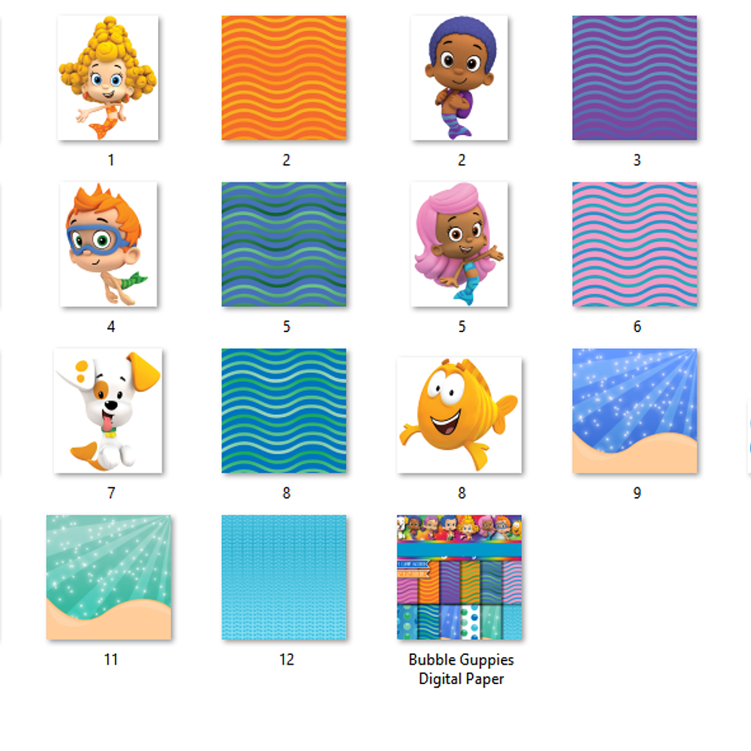 Kit Digital Papéis Bubble Guppies  2