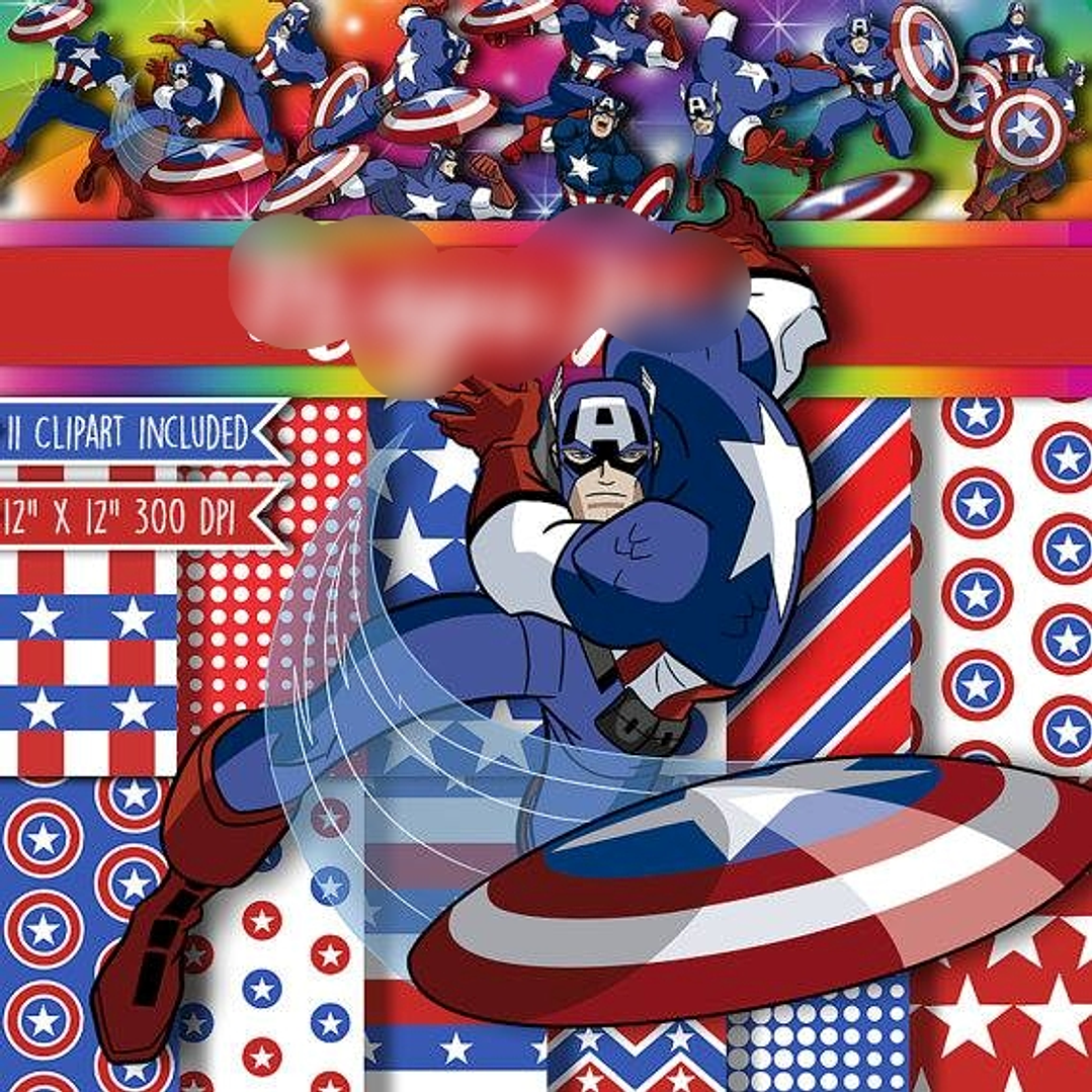 Kit Digital Papéis Capitão América  1