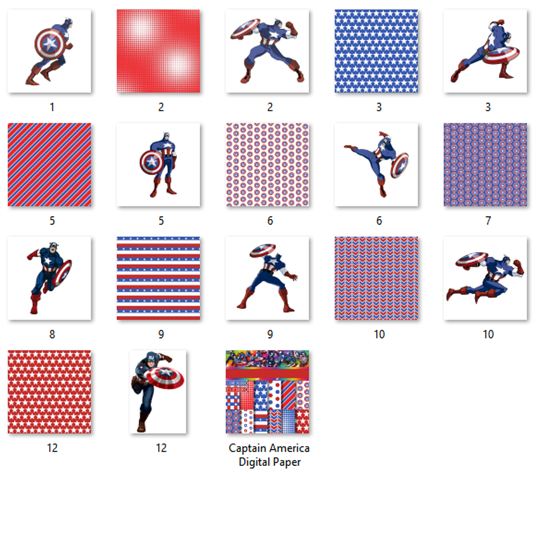 Kit Digital Papéis Capitão América  2
