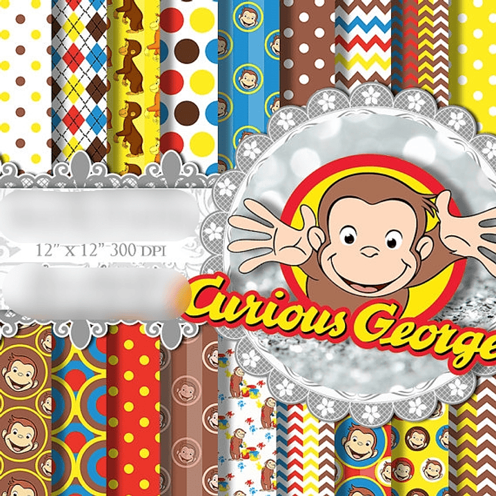 Kit Digital Papéis George O Curioso  1