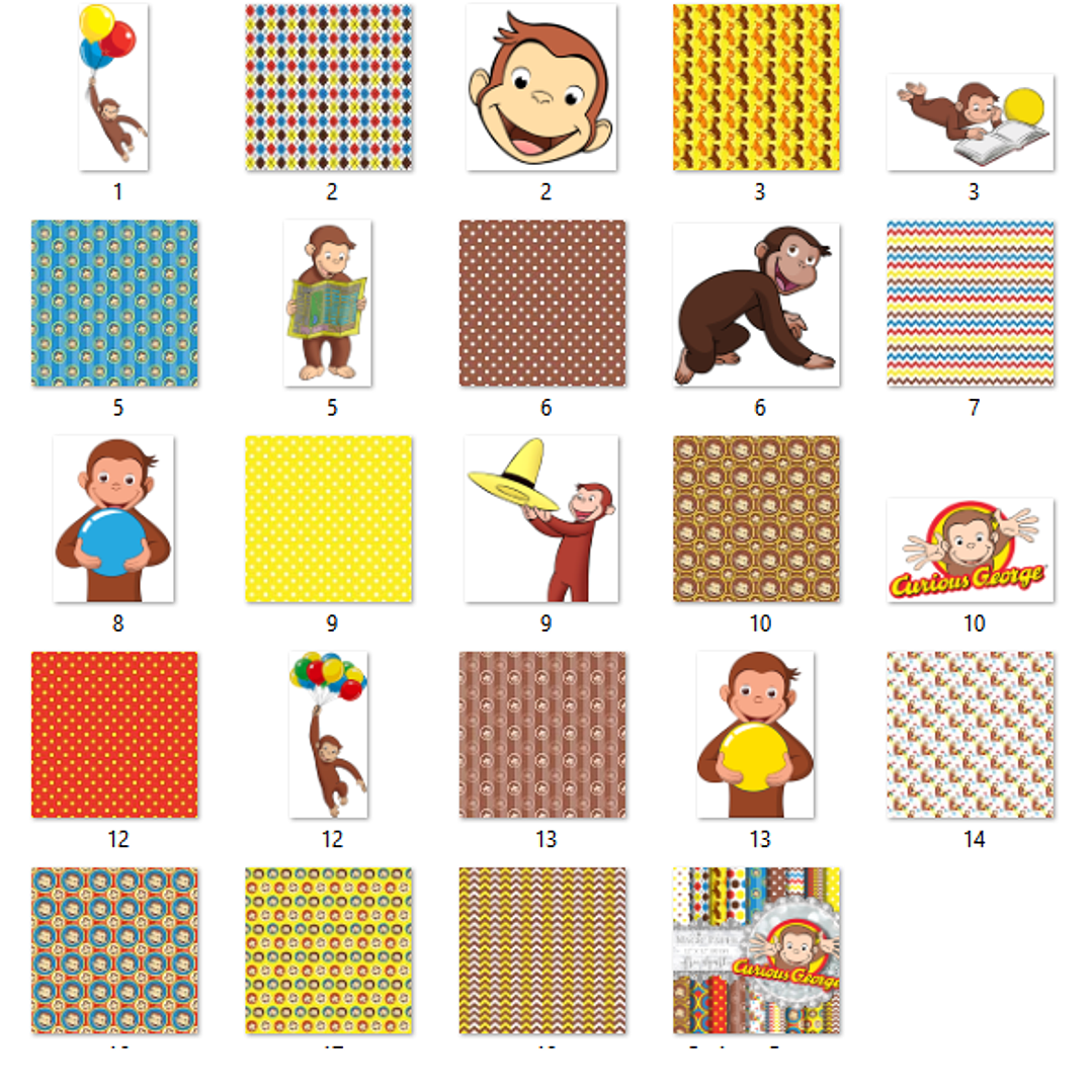 Kit Digital Papéis George O Curioso  2