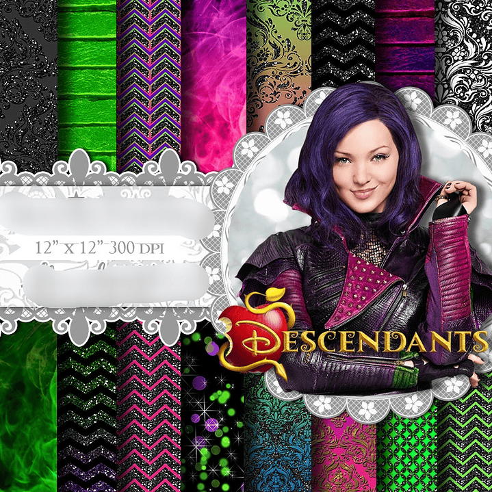 Kit Digital Papéis Descendentes  1