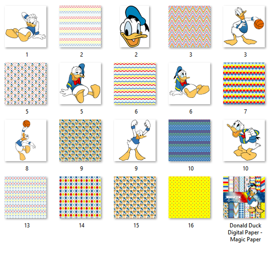 Kit Digital Papéis Pato Donalt  2
