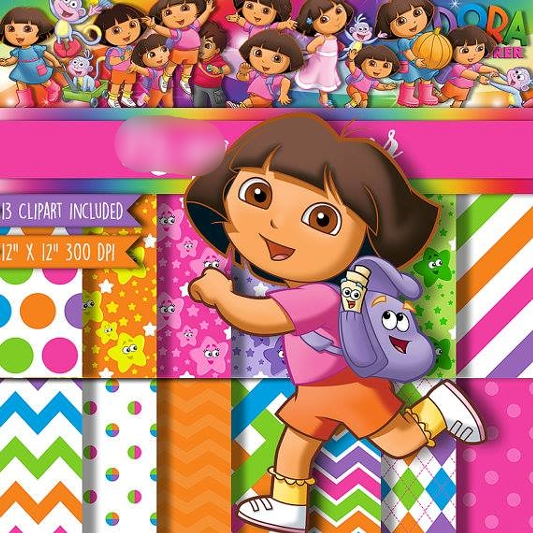 Kit Digital Papéis Dora Aventureira 2 1