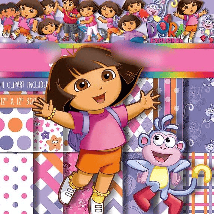 Kit Digital Papéis Dora Aventureira 01 1