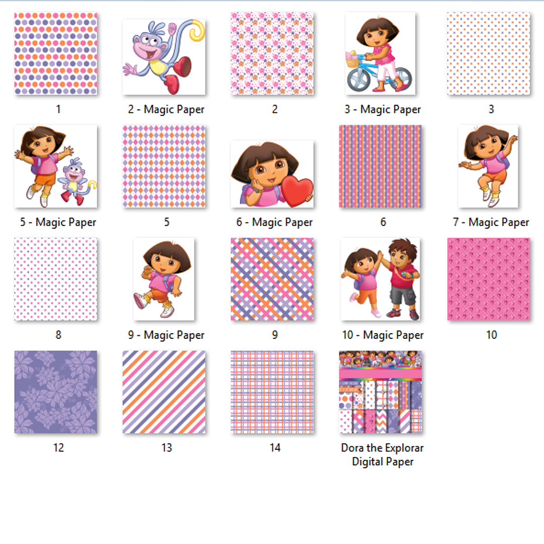 Kit Digital Papéis Dora Aventureira 01 2