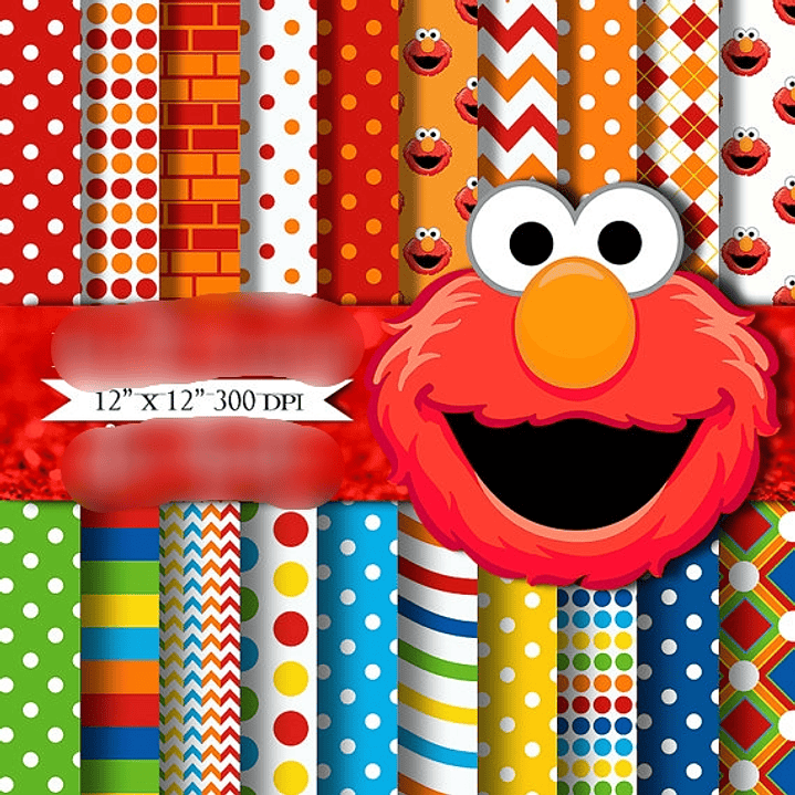 Kit Digital Papéis Elmo Vermelho 1