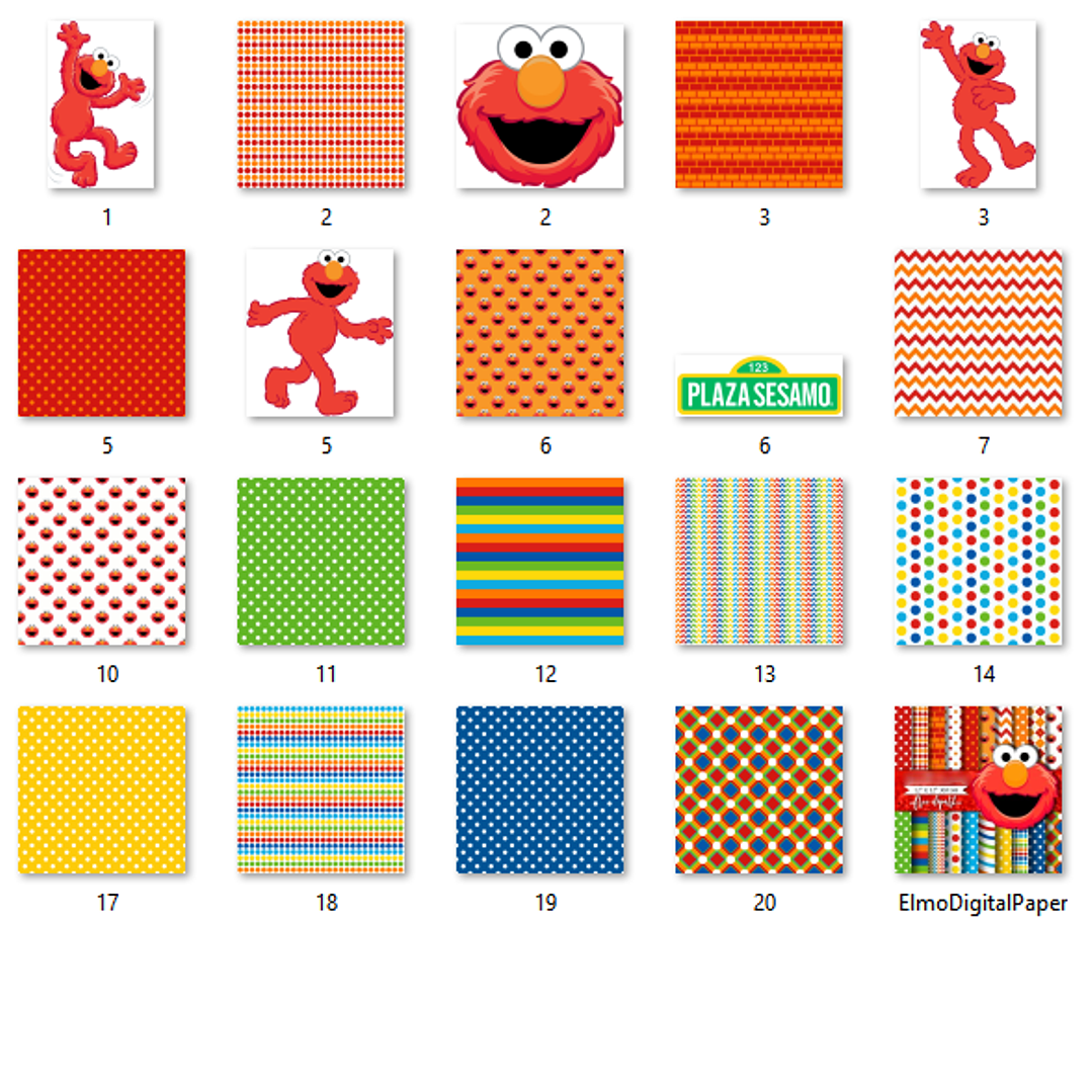 Kit Digital Papéis Elmo Vermelho 2