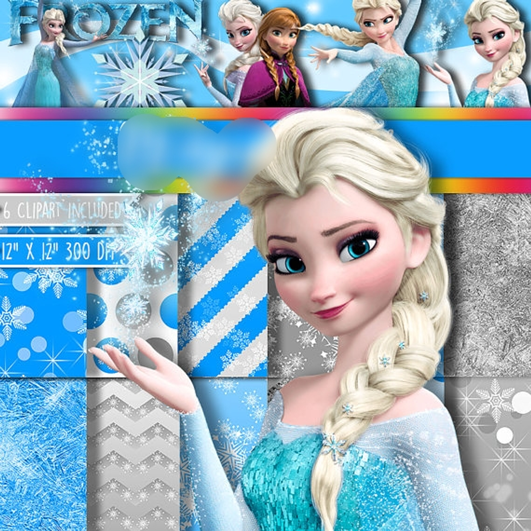 KIt Digital Papéis Frozen  1