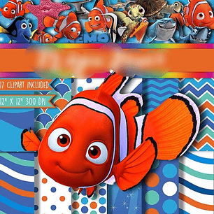 Kit Digital Papéis Procurando Nemo