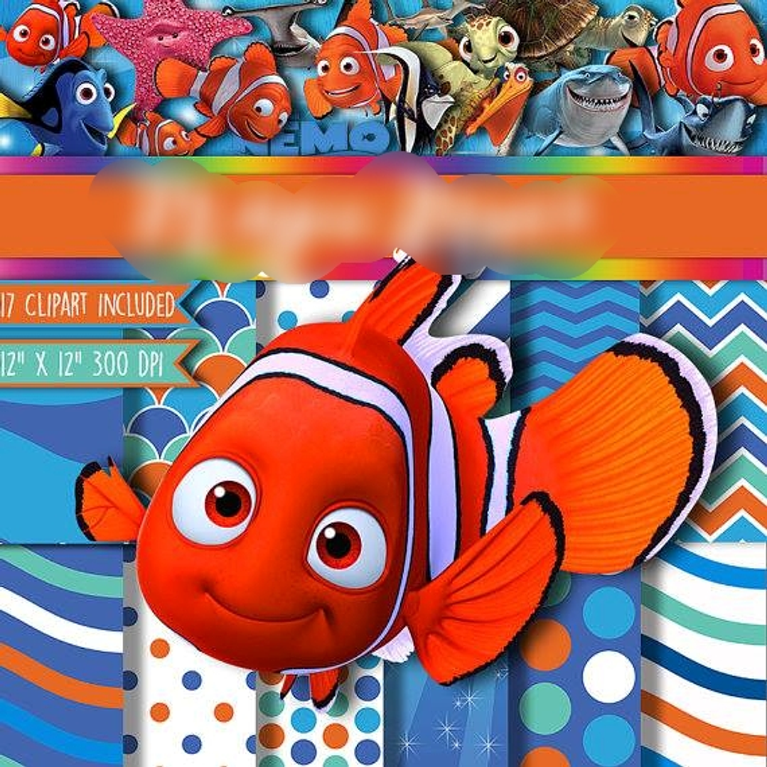 Kit Digital Papéis Procurando Nemo 1