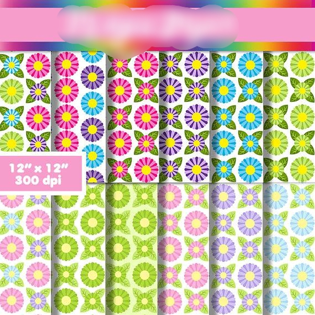 Kit Digital Papéis Flores Primavera  1