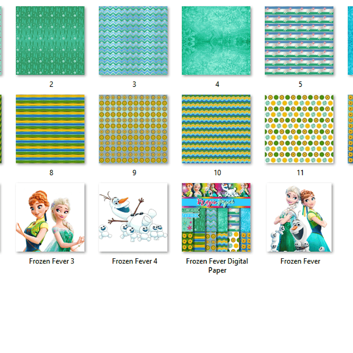 Kit Digital Papéis Frozen no Verão 2