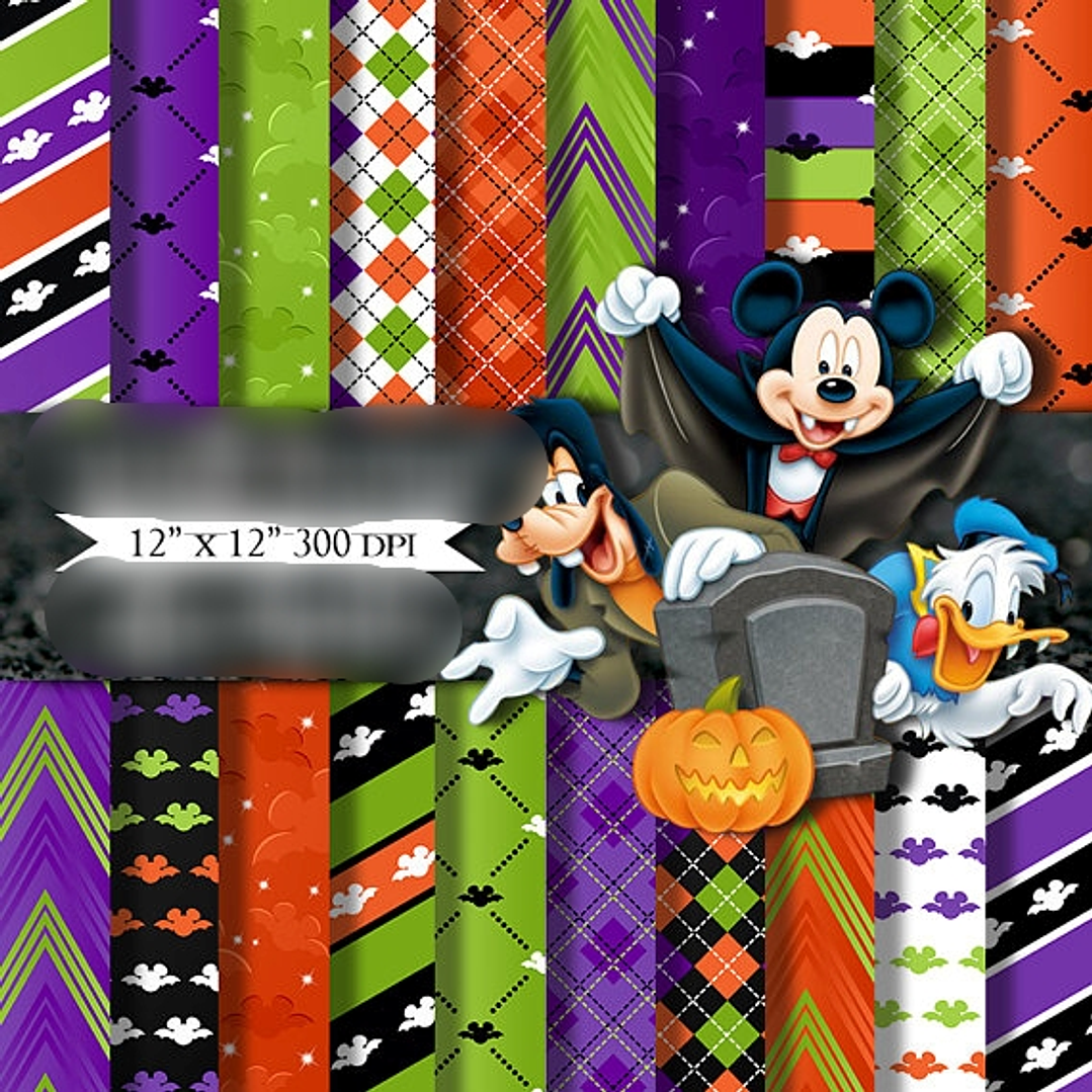 Kit Digital Papéis Mickey Mouse Halloween  1