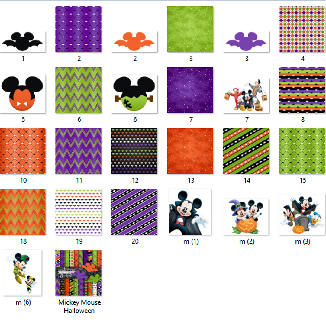 Kit Digital Papéis Mickey Mouse Halloween  2
