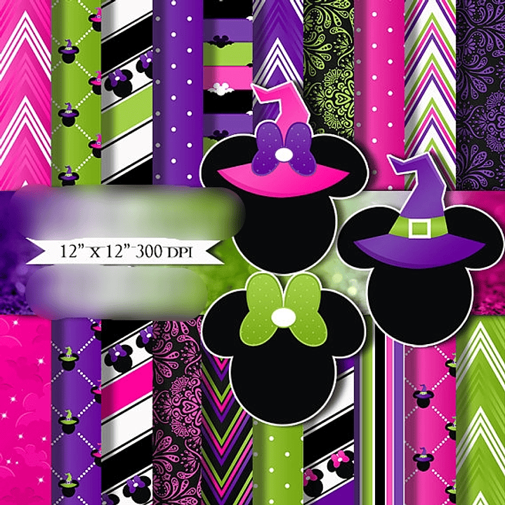 Kit Digital Papéis Minnie Mouse Halloween  1