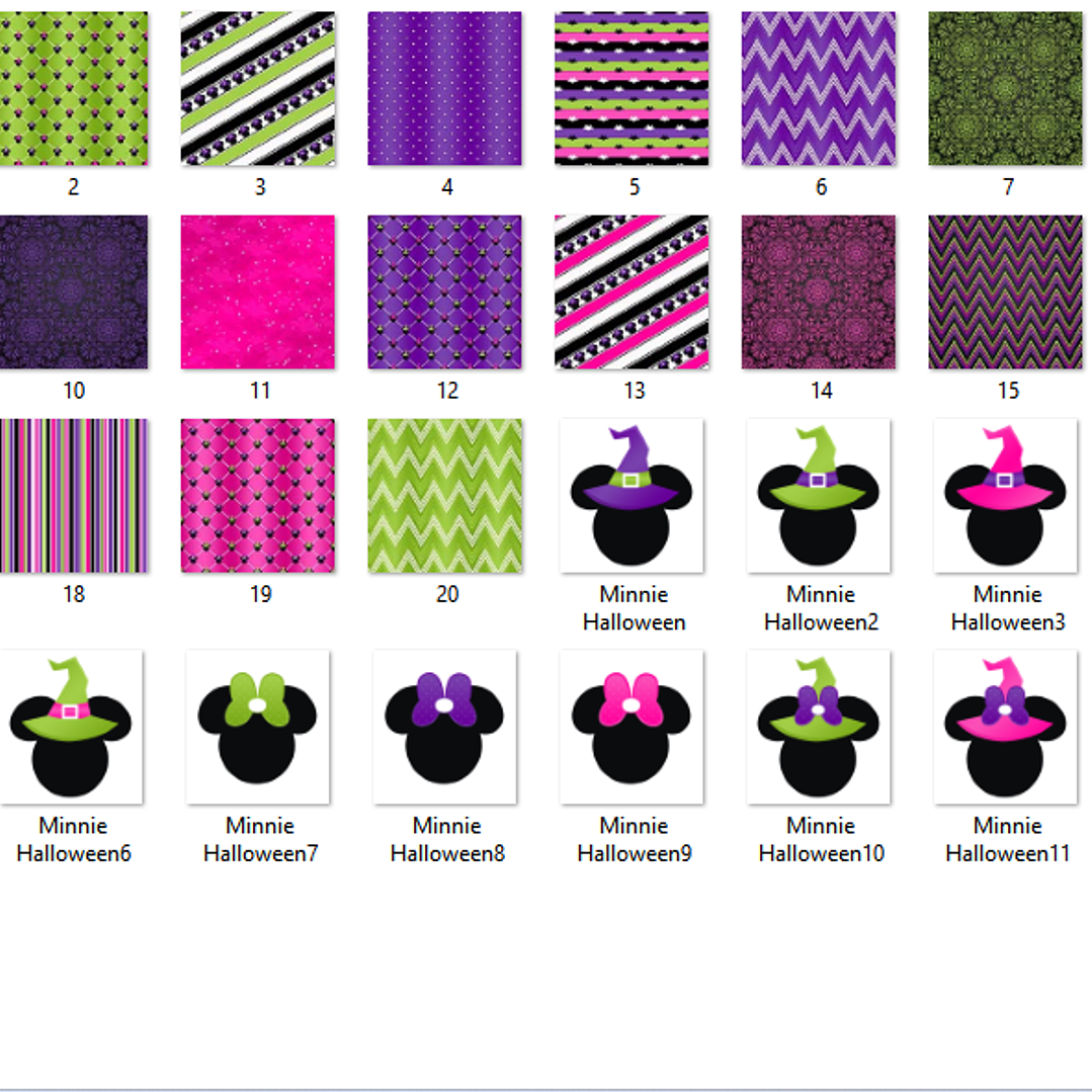 Kit Digital Papéis Minnie Mouse Halloween  2