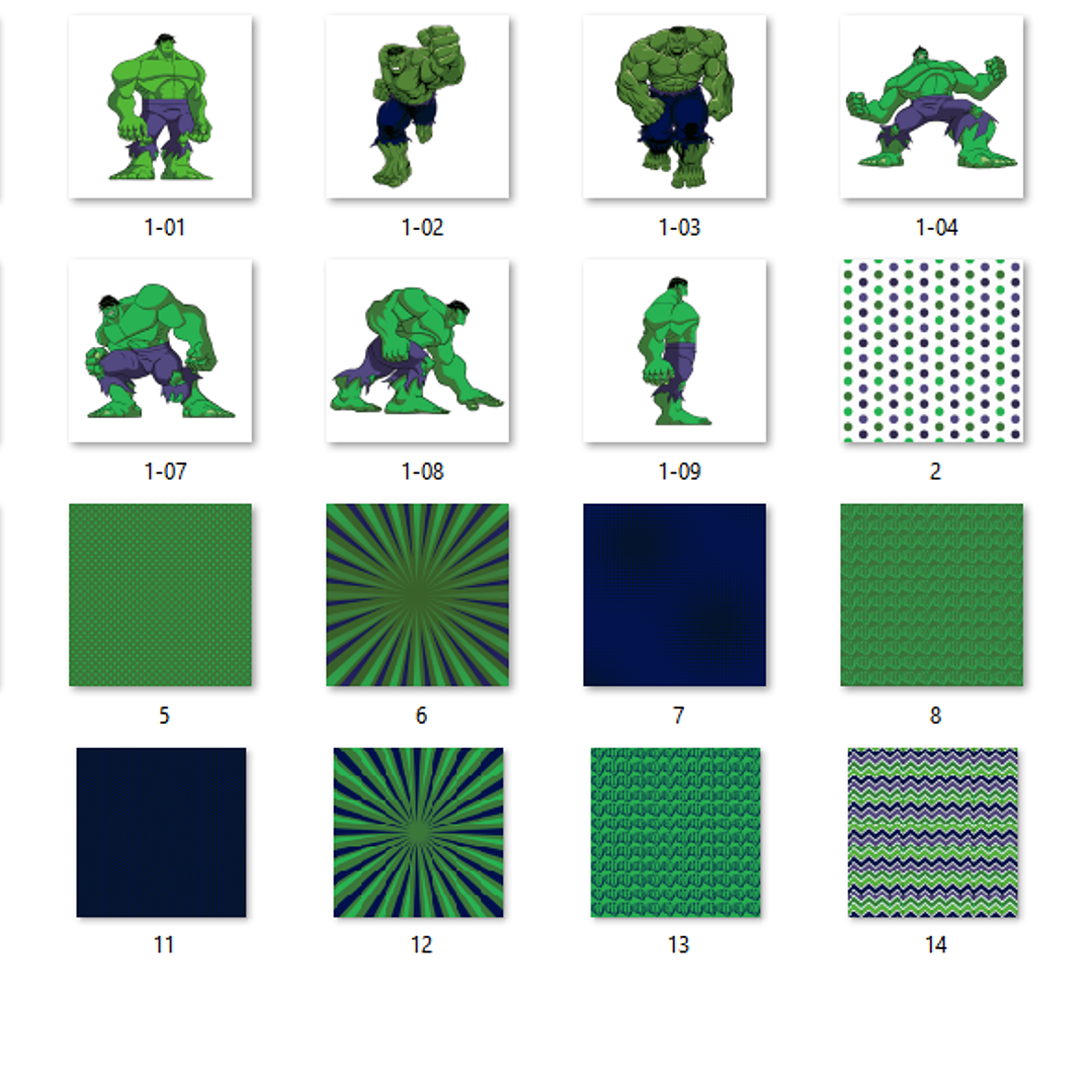 Kit Digital Pápeis Hulk  2