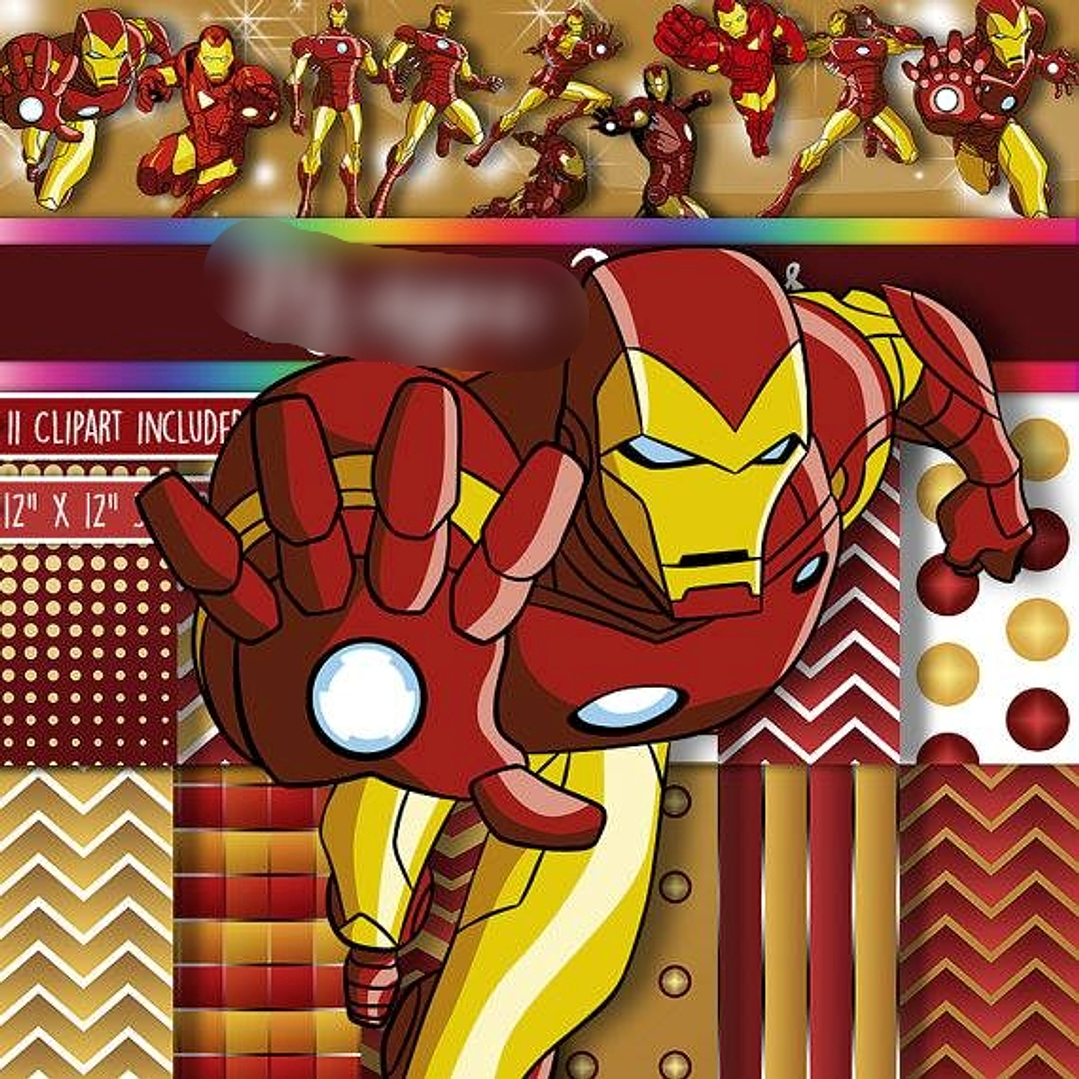 Kit Digital Papéis Homem de Ferro  1