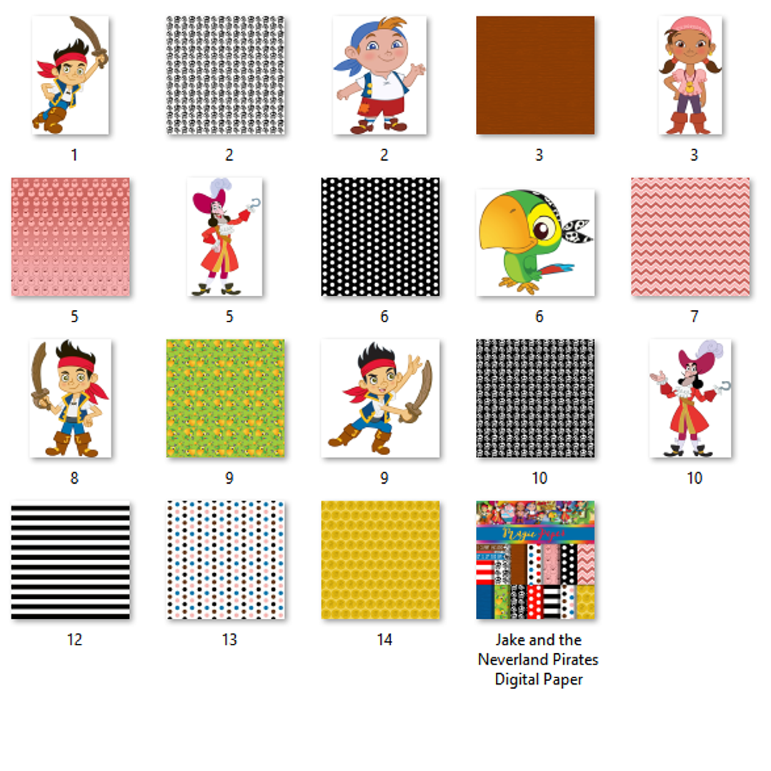 Kit Digital Papéis Jake o Pirata da Terra do Nunca 2