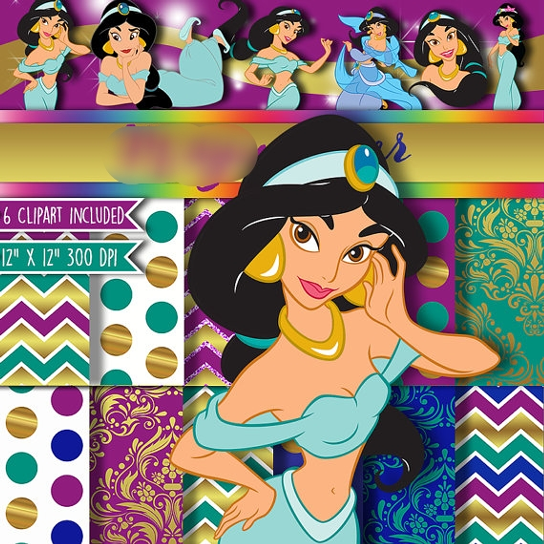 Kit Digital Papéis Jasmine  1