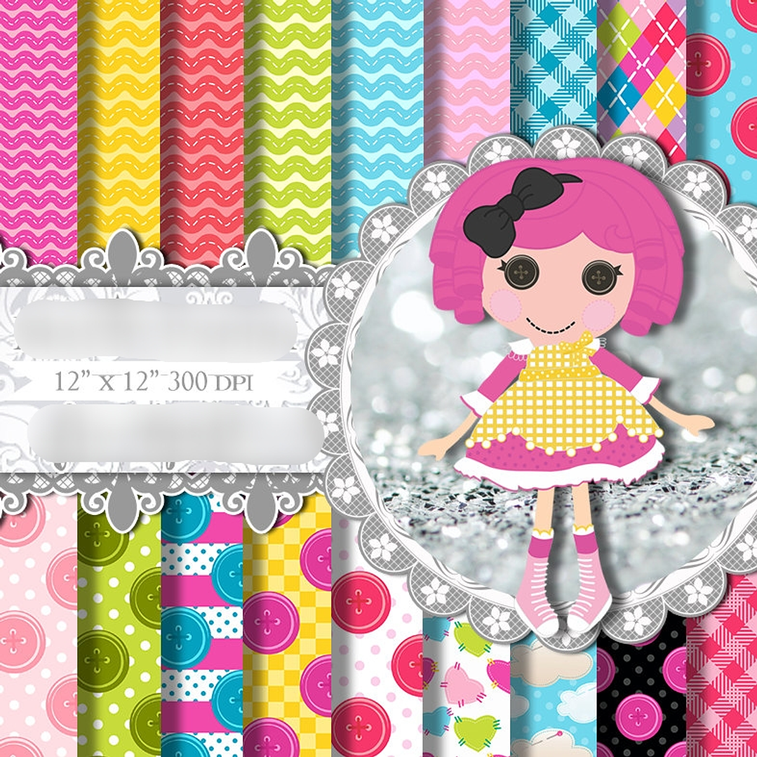 Kit Digital Papéis Lalaloopsy  1