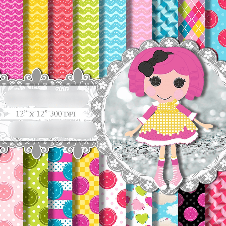 Kit Digital Papéis Lalaloopsy  1